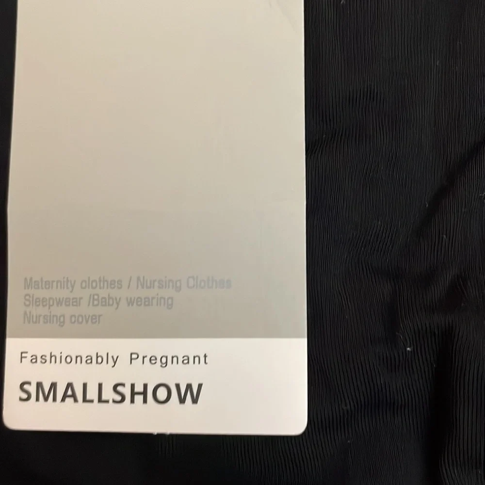 NWT Smallshow Black Ruched Sides Short Sleeve Knee Length Maternity Dress Small